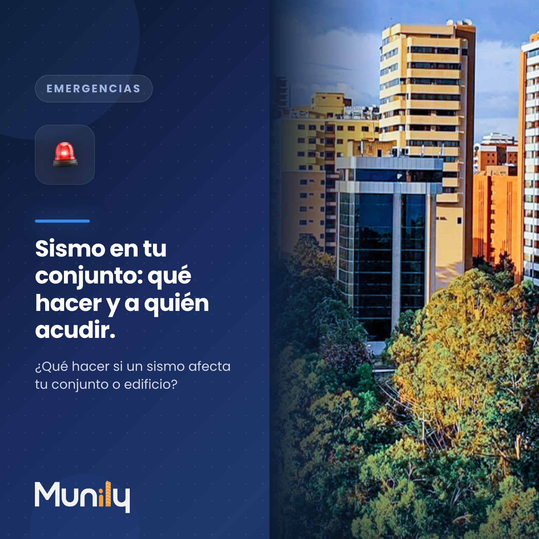 conjunto residencial después de un sismo